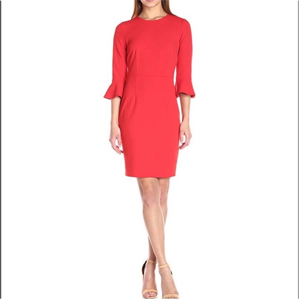 Donna Morgan Dress with Trumpet Sleeve